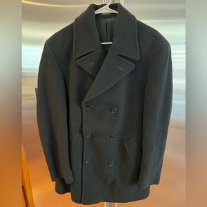 Chaps Ralph Lauren Black Button Pea Coat Men’s Size ~XL
